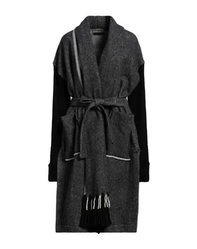 Gimos Gimo's Woman Coat Lead Size M Wool, Polyamide, Mohair Wool, Acrylic In Grey