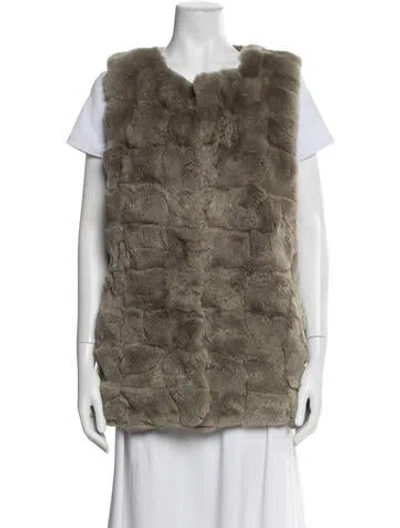 Pre-owned Gimo's Italiana Fur Vest In Green