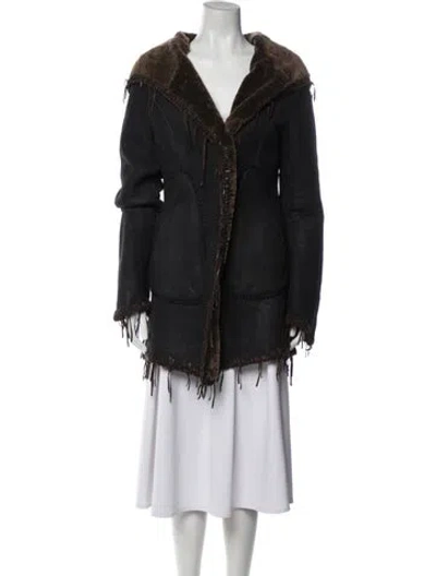 Pre-owned Gimo's Italiana Leather Jacket In Black