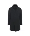 Gimos Single-breasted Black Wool Coat With Tailored Fit And High Collar In Black