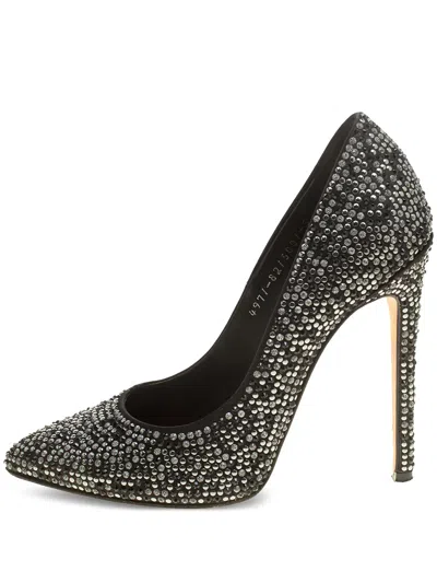 Pre-owned Gina 125mm Crystal Pointed-toe Pumps In Black