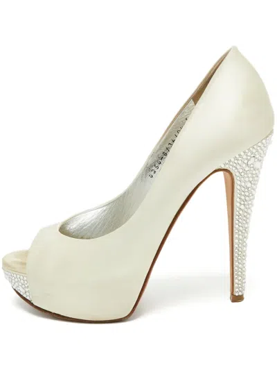 Pre-owned Gina 135mm Crystal-embellished Heeled Pumps