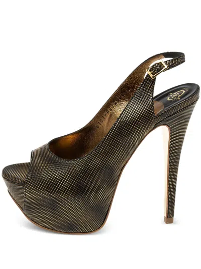 Pre-owned Gina 140mm Textured Sandals