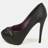 Gina Black Satin Clair Platform Pumps In Black