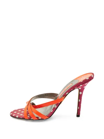 Pre-owned Gina Criss-cross Strap Sandals In Red