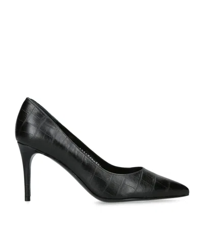 Gina Croc-embossed Leather Remi Pumps 85 In Black