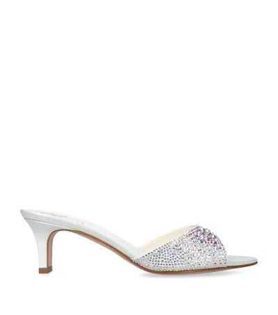 Gina Crystal Comet Mules 50 In White