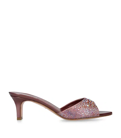 Gina Crystal Comet Mules 55 In Pink