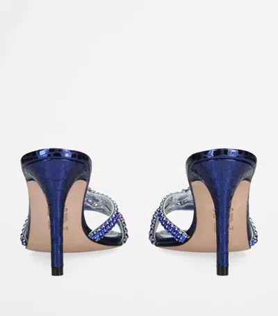 Gina Crystal-embellished Loie Mules 85 In Blue