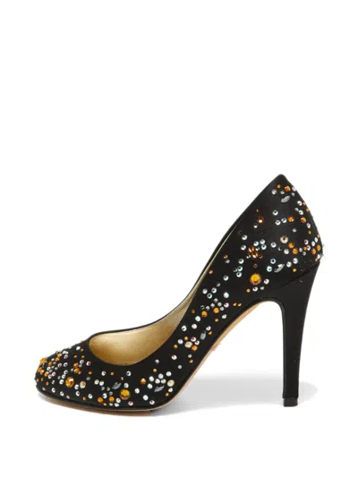Pre-owned Gina Crystal-embellished Pumps In Black