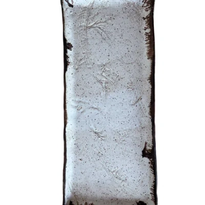 Gina De Santis Ceramics Luna Large Rectangular Trays In Gray