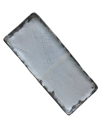 Gina De Santis Ceramics Luna Large Rectangular Trays In Gray