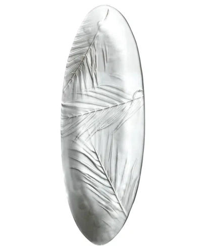 Gina De Santis Ceramics Sandalwood Fern Oval Platter In Silver