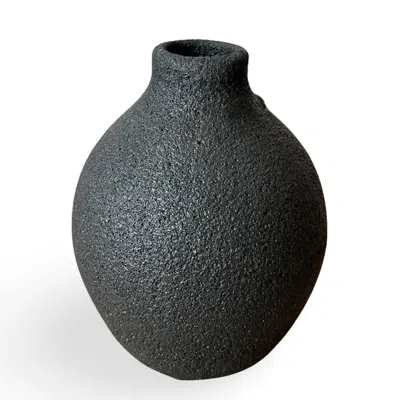 Gina Desantis Ceramics Black Ara Crater Vase