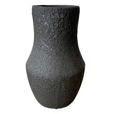 Gina Desantis Ceramics Black Leda Crater Vase
