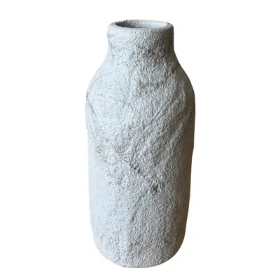Gina Desantis Ceramics Grey Gray Tall Bottle Crater Vase