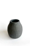 Gina Desantis Ceramics Round Crater Vase In Black