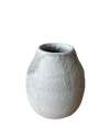 Gina Desantis Ceramics Round Crater Vase In Gray