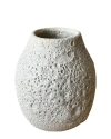 Gina Desantis Ceramics Round Crater Vase In White