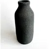 Gina Desantis Ceramics Tall Bottle Crater Vase In Black