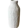 Gina Desantis Ceramics Tall Bottle Crater Vase In White