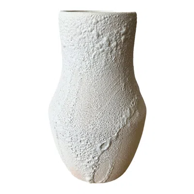 Gina Desantis Ceramics White Leda Crater Vase In Neutral