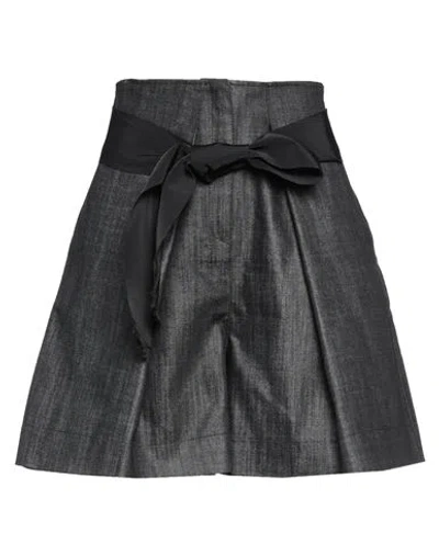 Gina Gorgeous Woman Denim Shorts Black Size 8 Cotton, Polyester, Elastane, Viscose