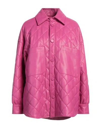 Gina Gorgeous Woman Puffer Fuchsia Size 6 Polyurethane, Polyester In Pink
