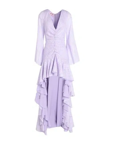 Gina Gorgeous Woman Mini Dress Lilac Size 4 Polyester, Metal In Purple