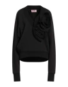 Gina Gorgeous Woman Sweatshirt Black Size 4 Cotton, Polyester, Elastane
