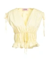 Gina Gorgeous Woman Top Yellow Size 8 Cotton In Yellow