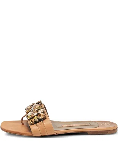 Pre-owned Gina Jewel-embellished Sandals