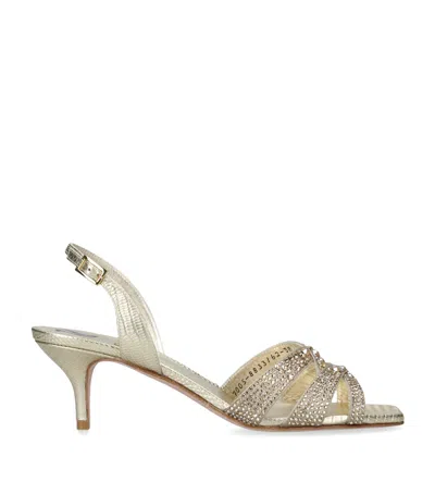 Gina Leather Curtis Heeled Sandals 50 In Gold