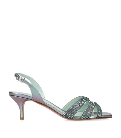 Gina Leather Curtis Heeled Sandals 50 In Green