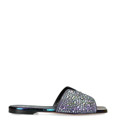 Gina Leather Embellished Amalfi Sandals In Blue