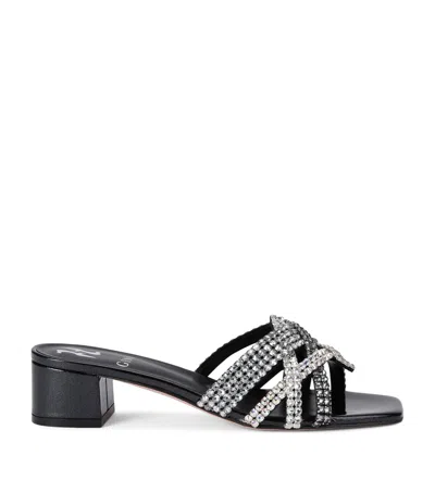 GINA LEATHER EMBELLISHED ROMA MULES 35