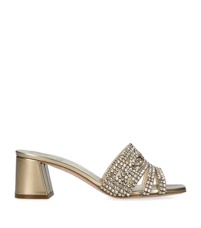 Gina Leather Embellished Utah Mules 50 In Gold