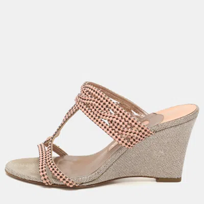 Gina Pink Beads Embellished Wedge Sandals