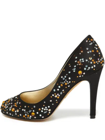 Pre-owned Gina  105mm Rhinestone-embellished Pumps