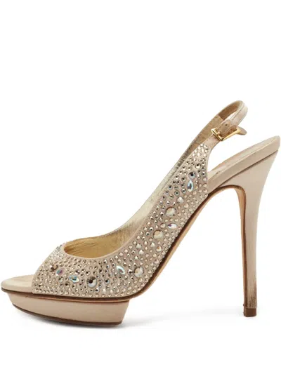 Pre-owned Gina  120mm Crystal-embellished Sandals