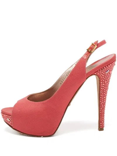 Pre-owned Gina  135mm Peep-toe Slingback Pumps