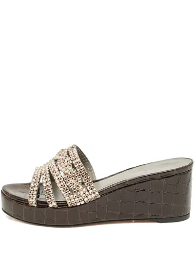 Pre-owned Gina  Embellished Sandals