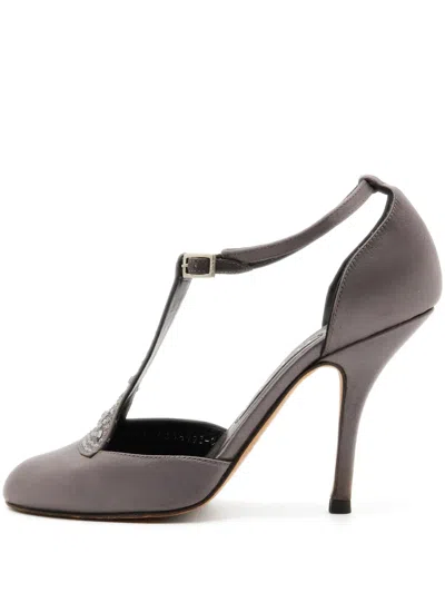 Pre-owned Gina  T-strap Embellished Pumps