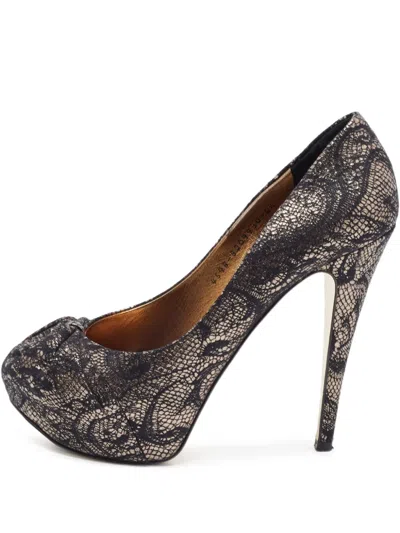 Pre-owned Gina  120mm Platform Pumps In Black