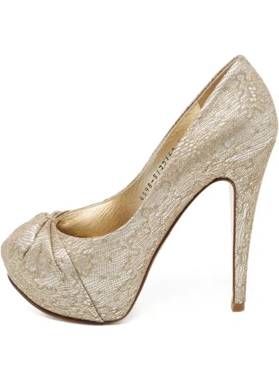 Pre-owned Gina  130mm Claire Pumps In Gold
