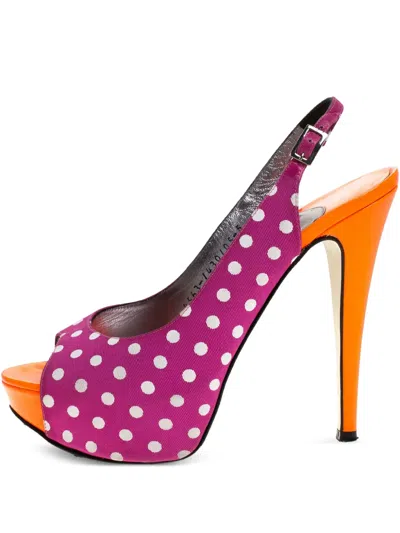 Pre-owned Gina  130mm Leather Heeled Sandals In Pink