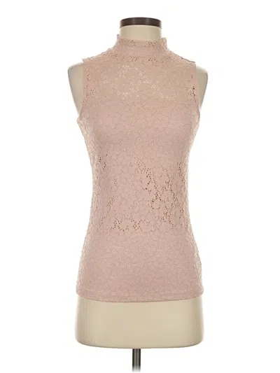 Pre-owned Gina Tricot Sleeveless Top Tan High Neck Tops