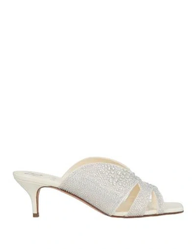 Gina Woman Sandals Ivory Size 8 Textile Fibers In White