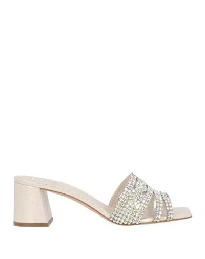 Gina Woman Sandals Light Pink Size 9 Leather, Swarovski Crystal