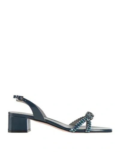 Gina Woman Sandals Navy Size 7 Leather